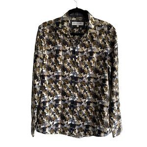 JOHN LENNON Men's Cotton Button Front Shirt Print Small